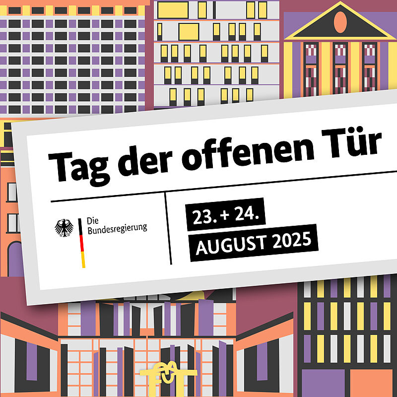 Banner mit Headline "Die neue Bundesregierung lädt ein
