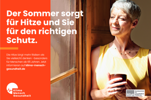 Poster: Hitzeschutz – Empfehlungen für Menschen ab 65 Jahren (A3, barrierefrei)